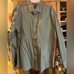 LV signature casual dress shirt size XL grey with pink trim